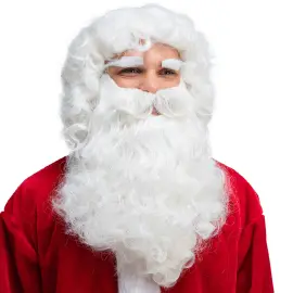 Joulupukin Peruukki Kulmakarvoilla ja Parralla Deluxe