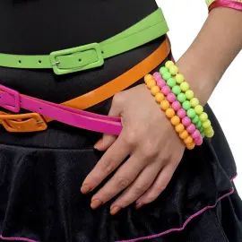 Neonvärinen Helmirannekoru 4-kpl