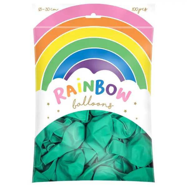 Pienet Rainbow Lateksi-ilmapallot Mintunvihreä 100-pakkaus