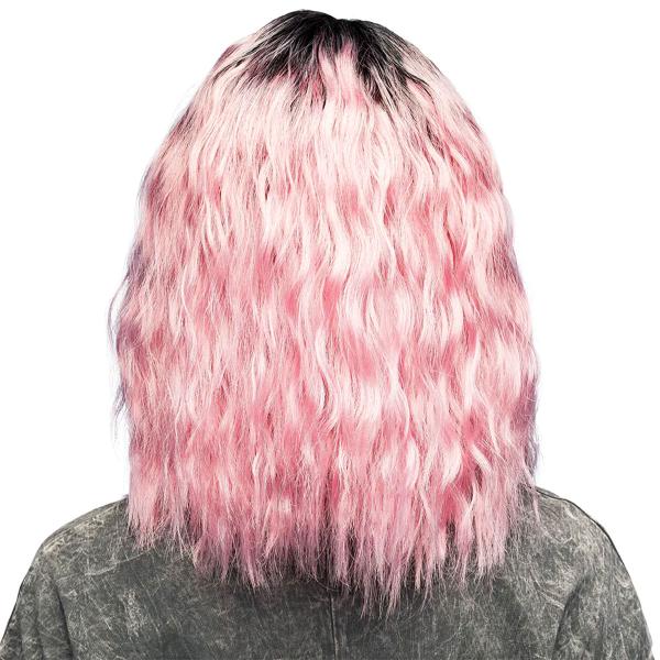 Aaltoileva Peruukki Vaaleanpunainen/Musta