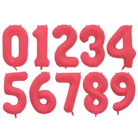 Numeroilmapallo Neonpunainen