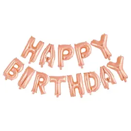 Folioilmapallot Happy Birthday Ruusukulta