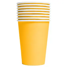 Pahvimukit Keltainen 21cl 8 kpl