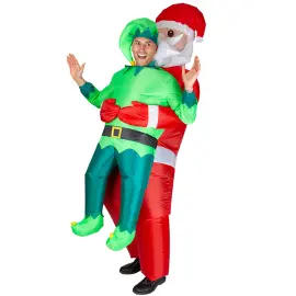 Joulupukki ja Tonttu Puhallettava Carry Me Asu