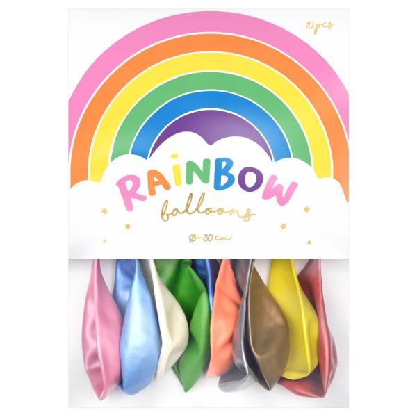 Rainbow Lateksi-ilmapallot Metallic Mix