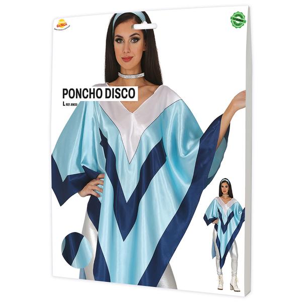 Poncho Disco Sininen/Valkoinen