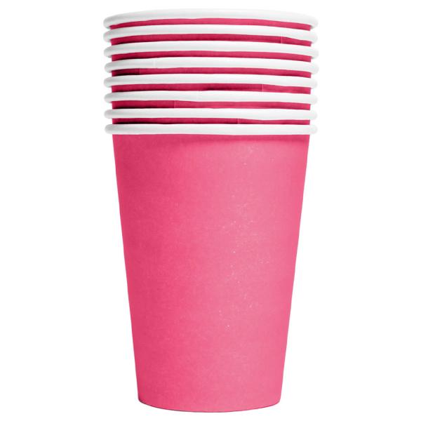 Pahvimukit Kirkas Pinkki 21cl 8 kpl