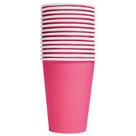 Pahvimukit Kirkas Pinkki 21cl 14 kpl