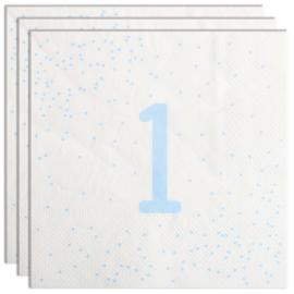 Vaaleansiniset 1-vuotisservetit Pilkuilla 16 kpl