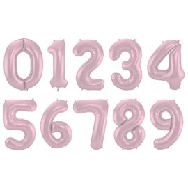 Numeroilmapallo 2 Pastelliroosa Matta Metallinen