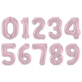 Numeroilmapallo Pastelliroosa Matta Metallinen