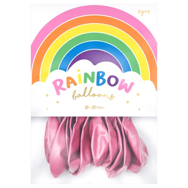 Rainbow Lateksi-ilmapallot Metallic Vaaleanpunainen