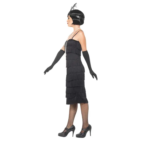 Flapper Mekko Pitkä Musta Naamiaisasu