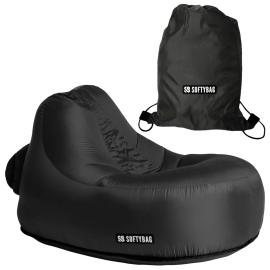 Softybag Lasten Nojatuoli Keskiy&ouml;nmusta 85 x 88 x 70 cm