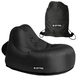Softybag Lasten Nojatuoli Keskiy&ouml;nmusta 85 x 88 x 70 cm