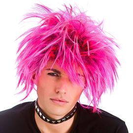 80-luvun Lyhyt Pinkki Punk-peruukki