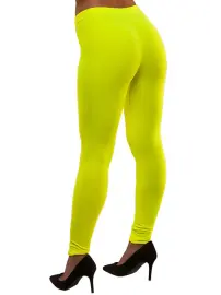 80-luvun Leggingsit Neonkeltainen