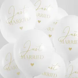 Just Married Lateksi-ilmapallot 50-pakkaus