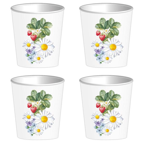 Paperiset Snapsilasit Kukat 59 ml 8 kpl