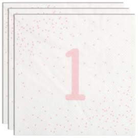 Vaaleanpunaiset 1-vuotisservetit Pilkuilla 16 kpl