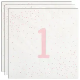 Vaaleanpunaiset 1-vuotisservetit Pilkuilla 16 kpl