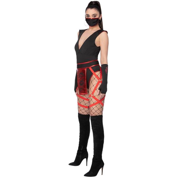 Ninja Naamiaisasu Musta/Punainen