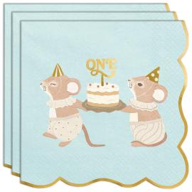 Servetit 1 v Hiiret Vaaleansininen 12 kpl