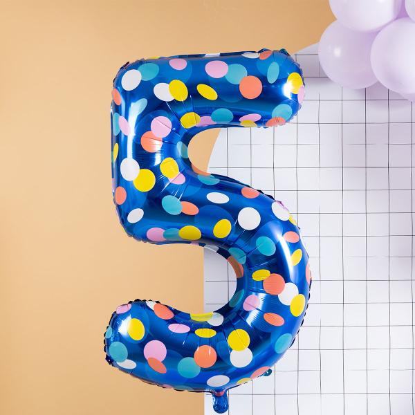 Sininen Numeroilmapallo Pilkuilla