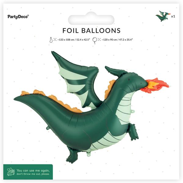 Folioilmapallo Vihreä Lohikäärme 120 x 90 cm