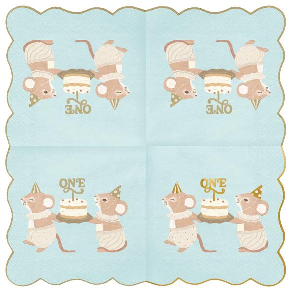 Servetit 1 v Hiiret Vaaleansininen 12 kpl