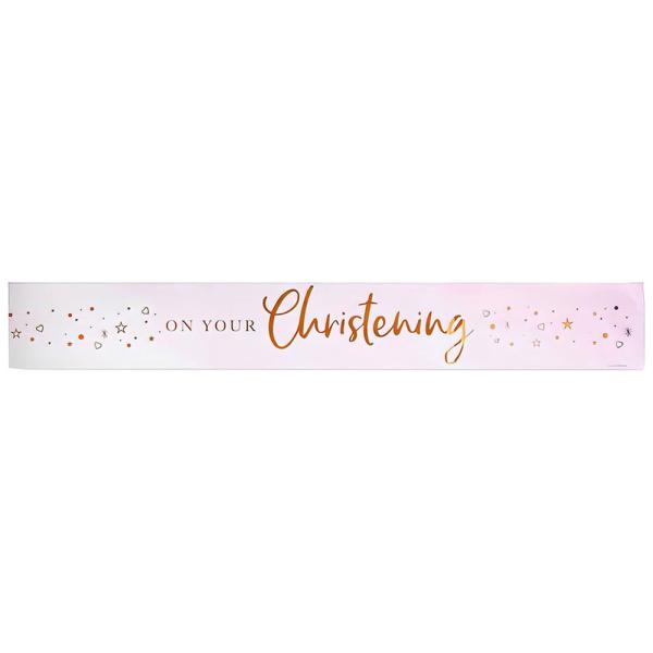 Banderolli On Your Christening Vaaleanpinkki