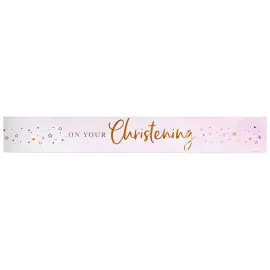 Banderolli On Your Christening Vaaleanpinkki