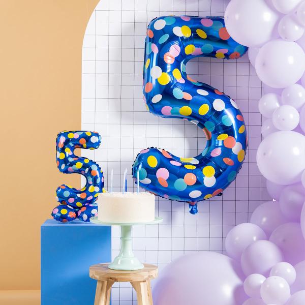 Sininen Numeroilmapallo Pilkuilla