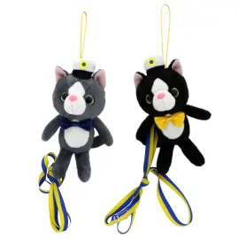 Ylioppilasnalle Kissa Rusetilla 14 cm