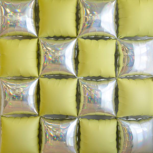 Tyynyilmapallot Holografinen/Neonkeltainen 4 kpl