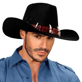 Musta Cowboyhattu Krokotiilihampailla