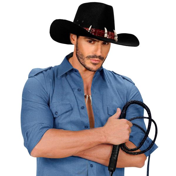 Musta Cowboyhattu Krokotiilihampailla