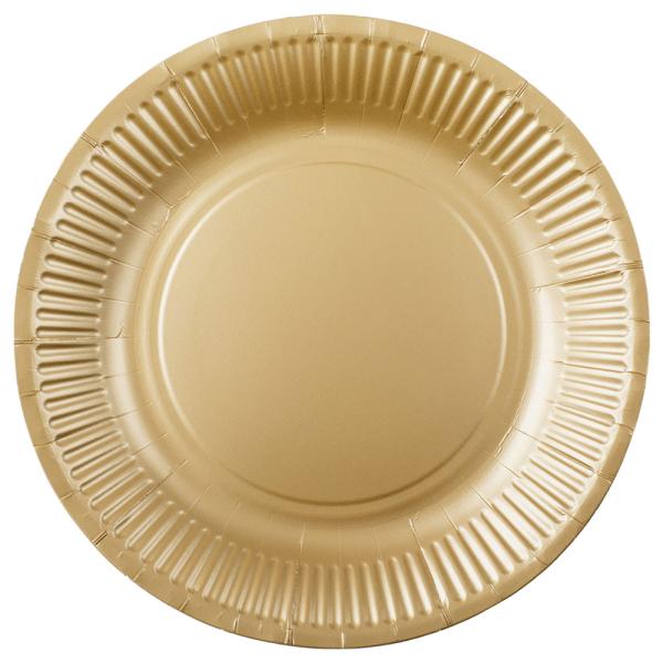 Pahvilautaset Kulta 23cm 8 kpl