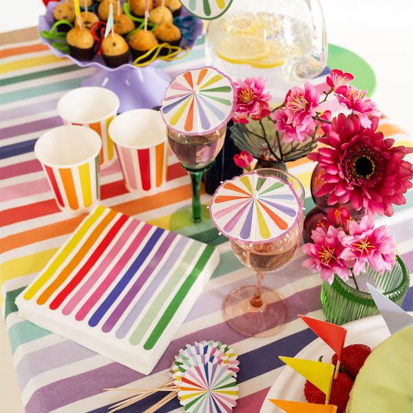 Cocktailtikut Päivänvarjot Stripetastic 10 kpl