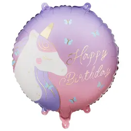 Folioilmapallo Happy Birthday Yksisarvinen 35 cm