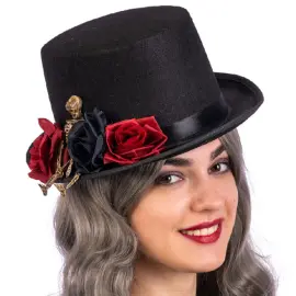 Silinterihattu Luuranko ja Ruusut