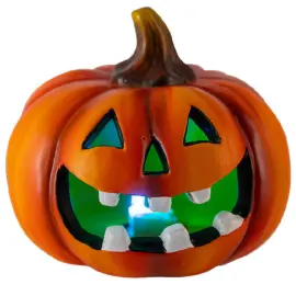 Keraaminen Hymyilevä Kurpitsa LED-Valolla
