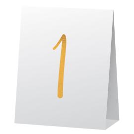 Pöytäkortti Numerolla Kulta & Valkoinen