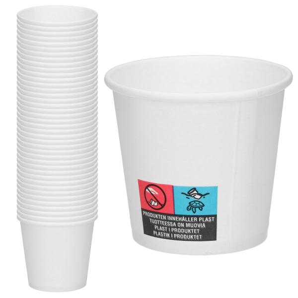 Pahvimukit Valkoinen 12 cl 40-kpl