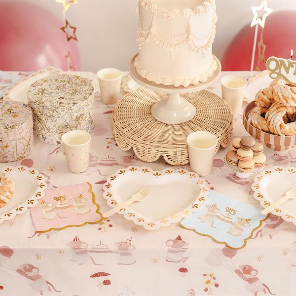 Servetit 1 v Hiiret Vaaleanpinkki 12 kpl