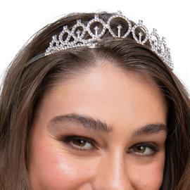 Hopeinen Tiara Timanteilla