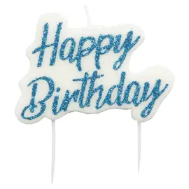 Kakkukynttilä Happy Birthday Sininen