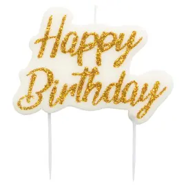 Kakkukynttilä Happy Birthday Kulta