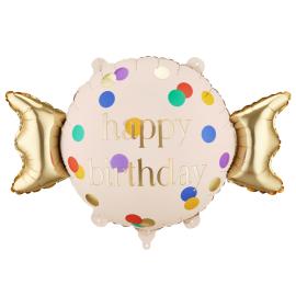 Folioilmapallo Happy Birthday K&auml;&auml;rekarkki