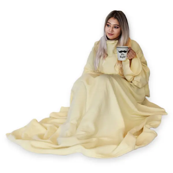 Snugs Fleece-huopa Hihoilla Beige